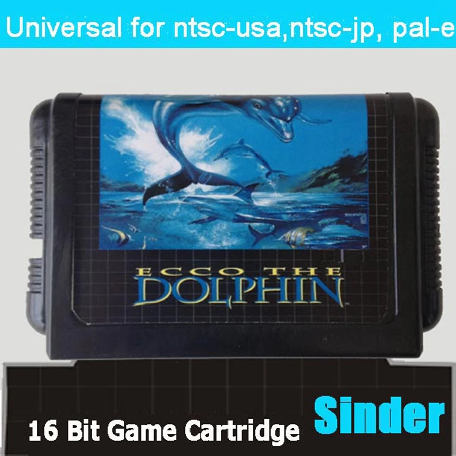 بطاقة الألعاب Ecco The Dolphin 16bit MD لمحرك Sega Mega لنظام Genesis