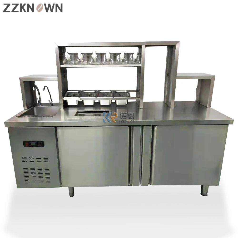 

Bar Cabinet Commercial Bar Station Stainless Steel Milk Tea Shop Counter Innovative Design High Quality