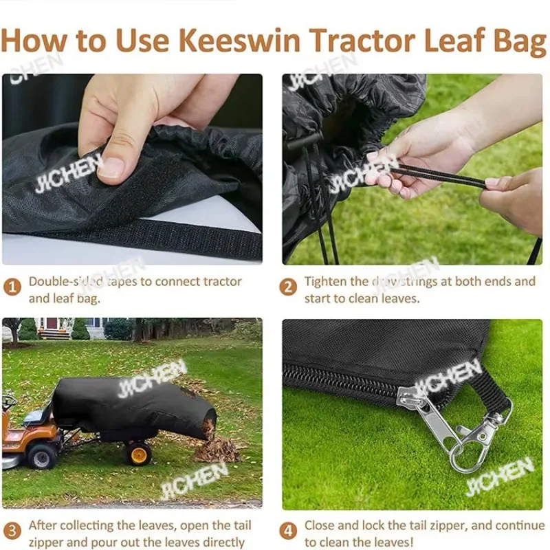 

HZ Lawn Tractor Leaf Storage Bag Garden Fallen Leaves Waterproof Bundle Mouth Bag