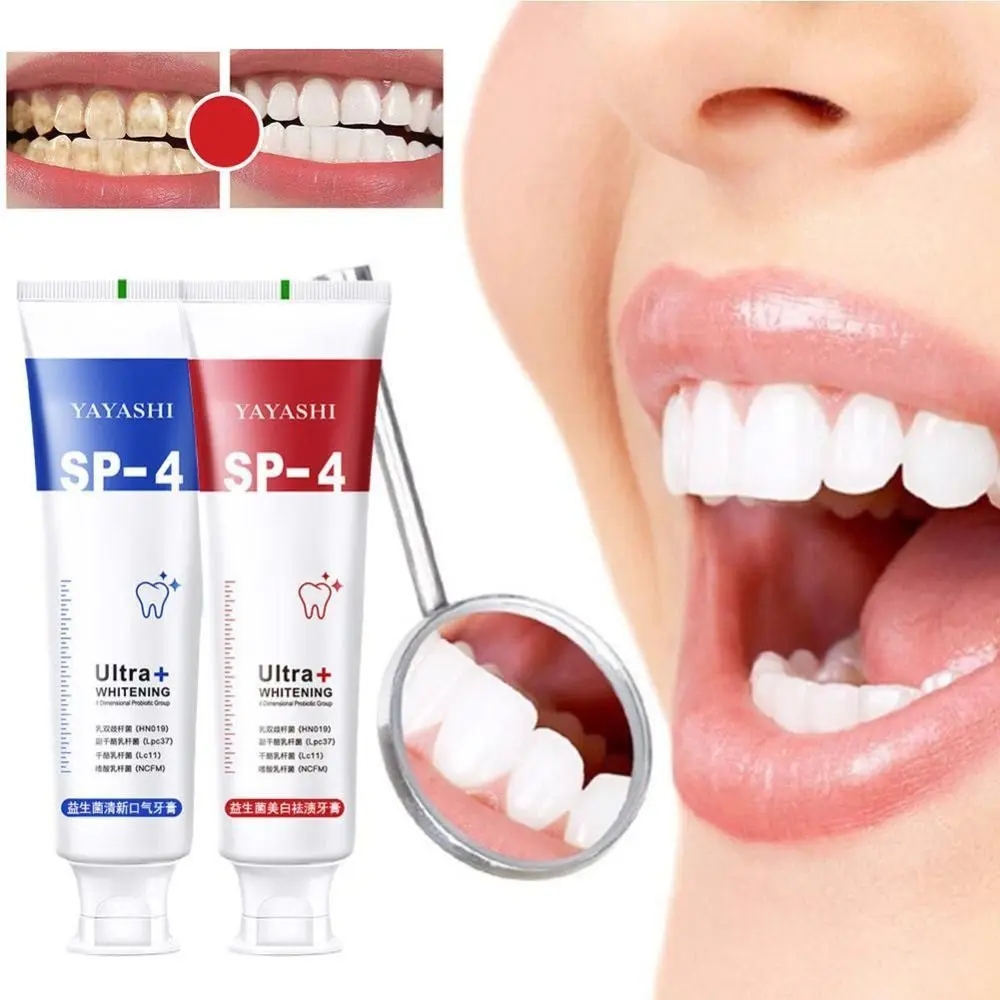 

Clean Teeth Tooth Whitening Repair Teeth Removal Of Plaque Stains Decay Probiotic Toothpaste Fresh Breath Brightening SP-4