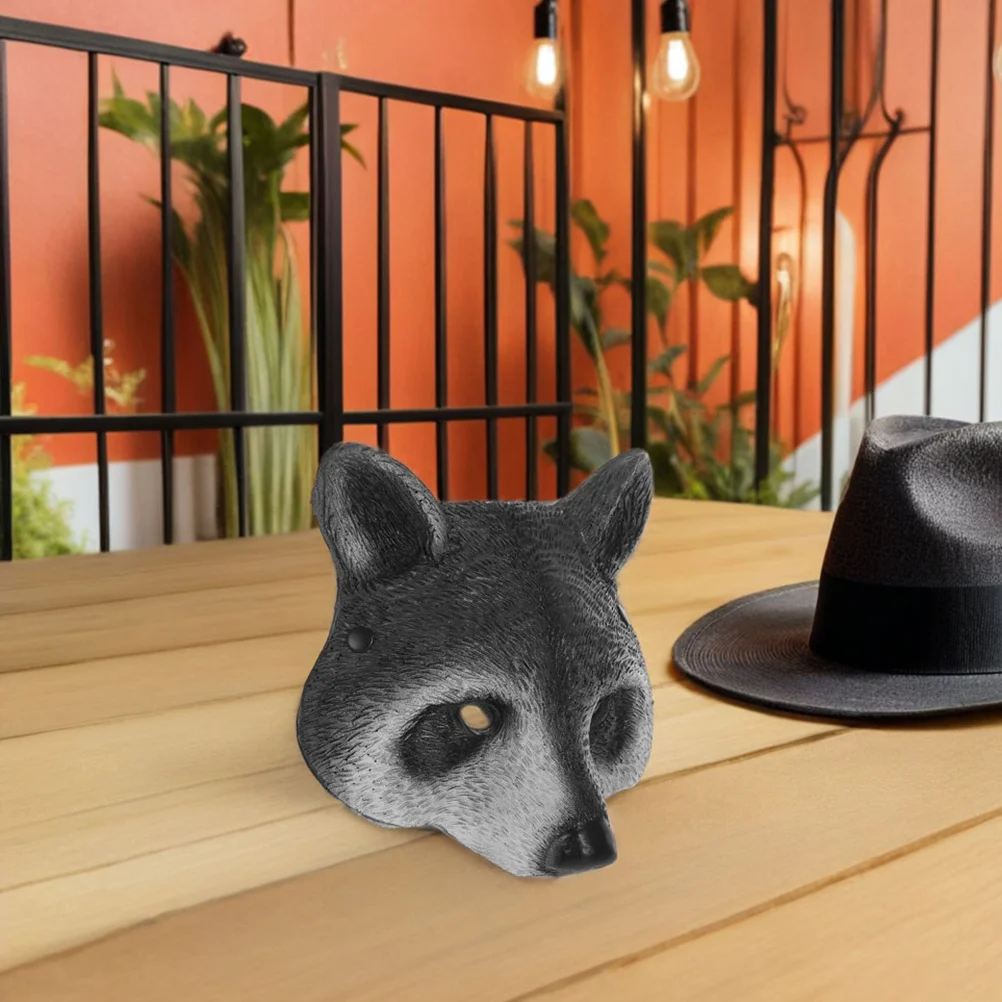 

2Pcs 3D Raccoon Mask Realistic Animal Half Face Halloween Carnival Cosplay Masquerade Party Props Accessory Mask Cat