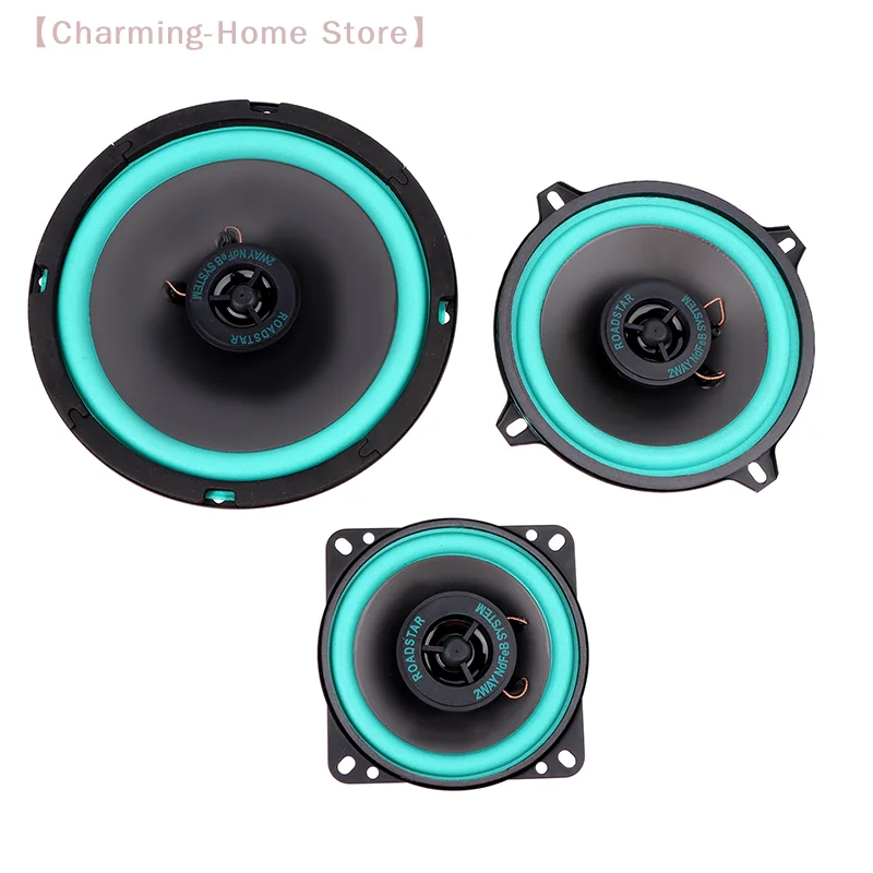 

4/5/6 Inch 100W 2-Way Car HIFI Coaxial Speaker Door Audio Music Stereo Tweeter Mid-woofer Full Range Frequency Speaker Green Ama
