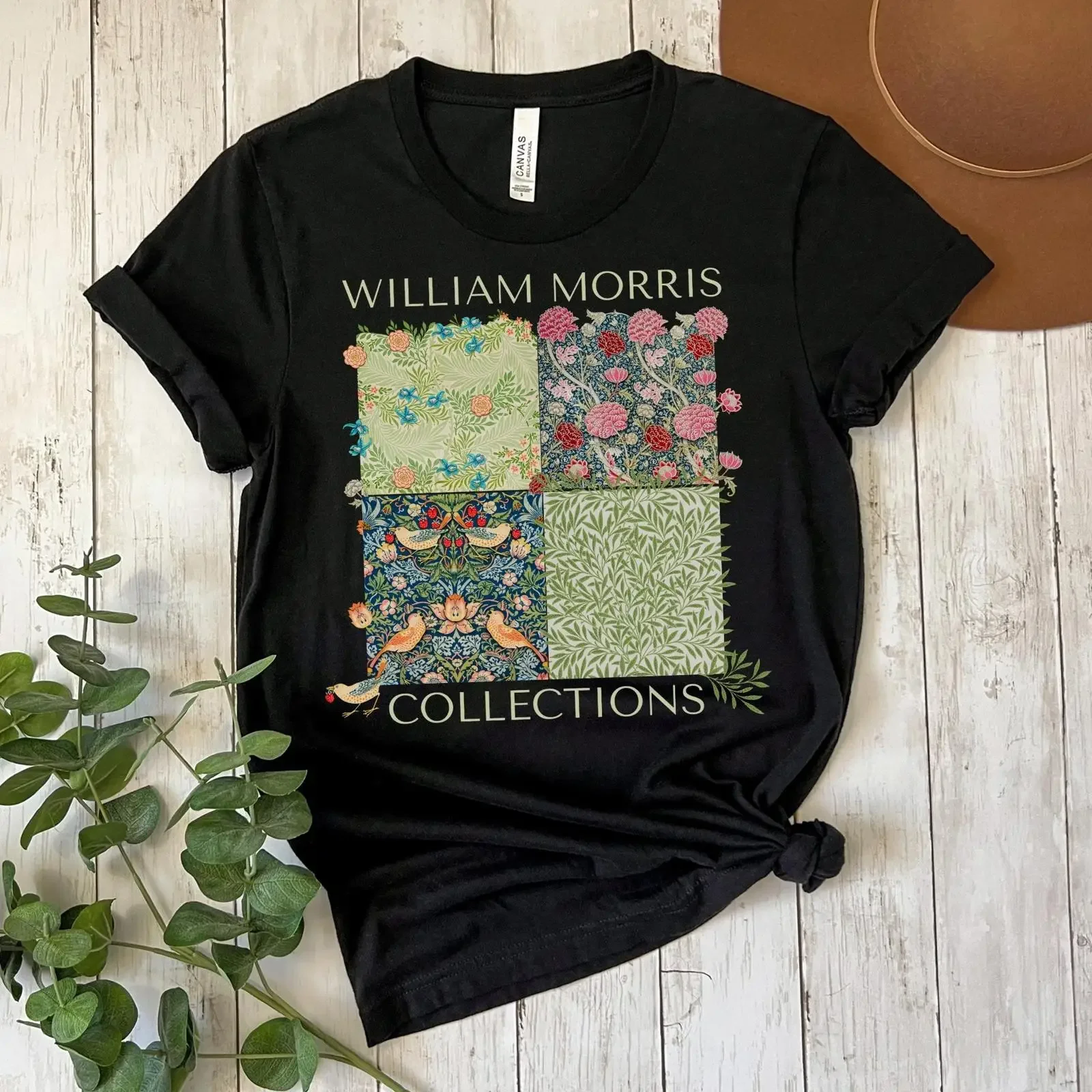 William Morris Collections Art Nouveau T Shirt Vintage Botanical Flower Lover for Her Mom vintage Washed Stretched Slightly