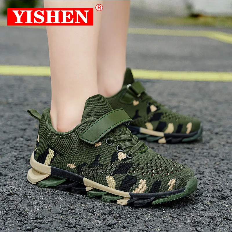 YISHEN scarpe per bambini ragazzi Sneakers Camouflage Summer Camp allenamento militare scarpe da corsa scarpe sportive per bambini Zapatillas Para Chicos