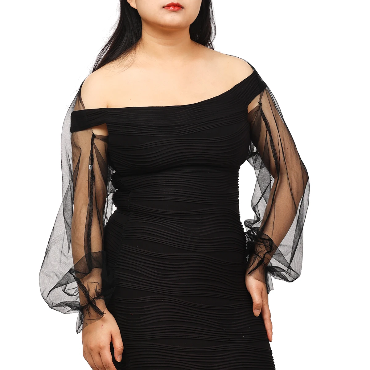 Тюлевое болеро, женский прозрачный кардиган в винтажном стиле с длинными рукавами