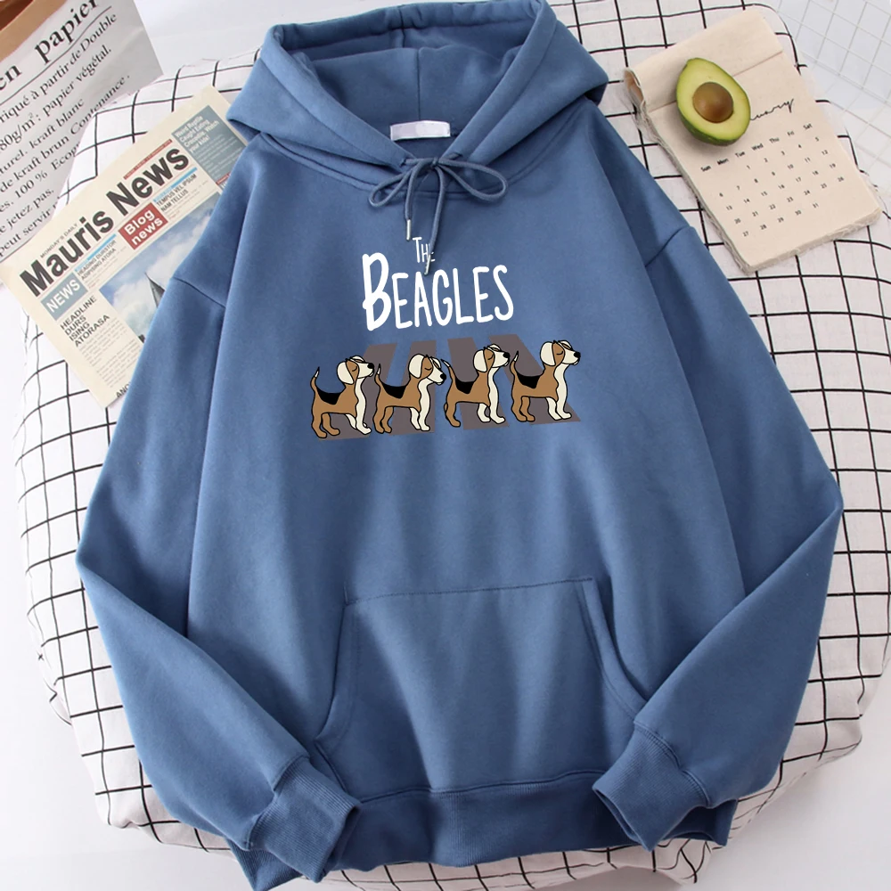 The Beagles Simplicity Printing Mens Hoody Harajuku Fleece Sweatshirt Fashion Crewneck Hooded Casual Oversize  Streetwear