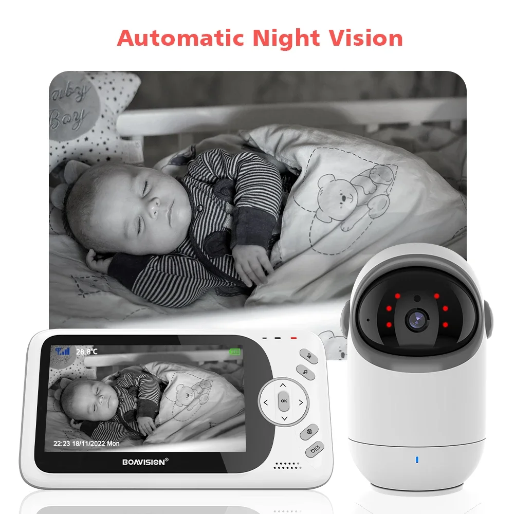 Imagem -03 - sem Fio Two Way Audio Baby Monitor Night Vision Lullabies4.3 Polegada 2.4g 260m Transmissão Distância Câmera Babá Vb801