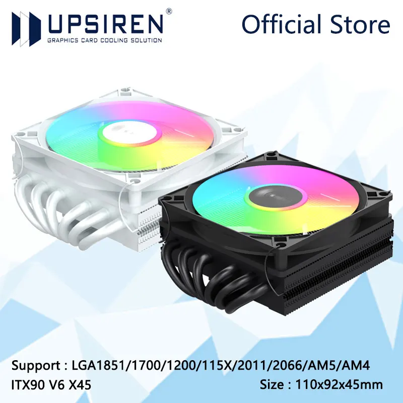 UPSIREN ITX90 V6 X45 Air cooling Down-draft radiator,6 heat pipes/Suitable for mini ITX cases/Support LGA1851/1700/AM5/AM4