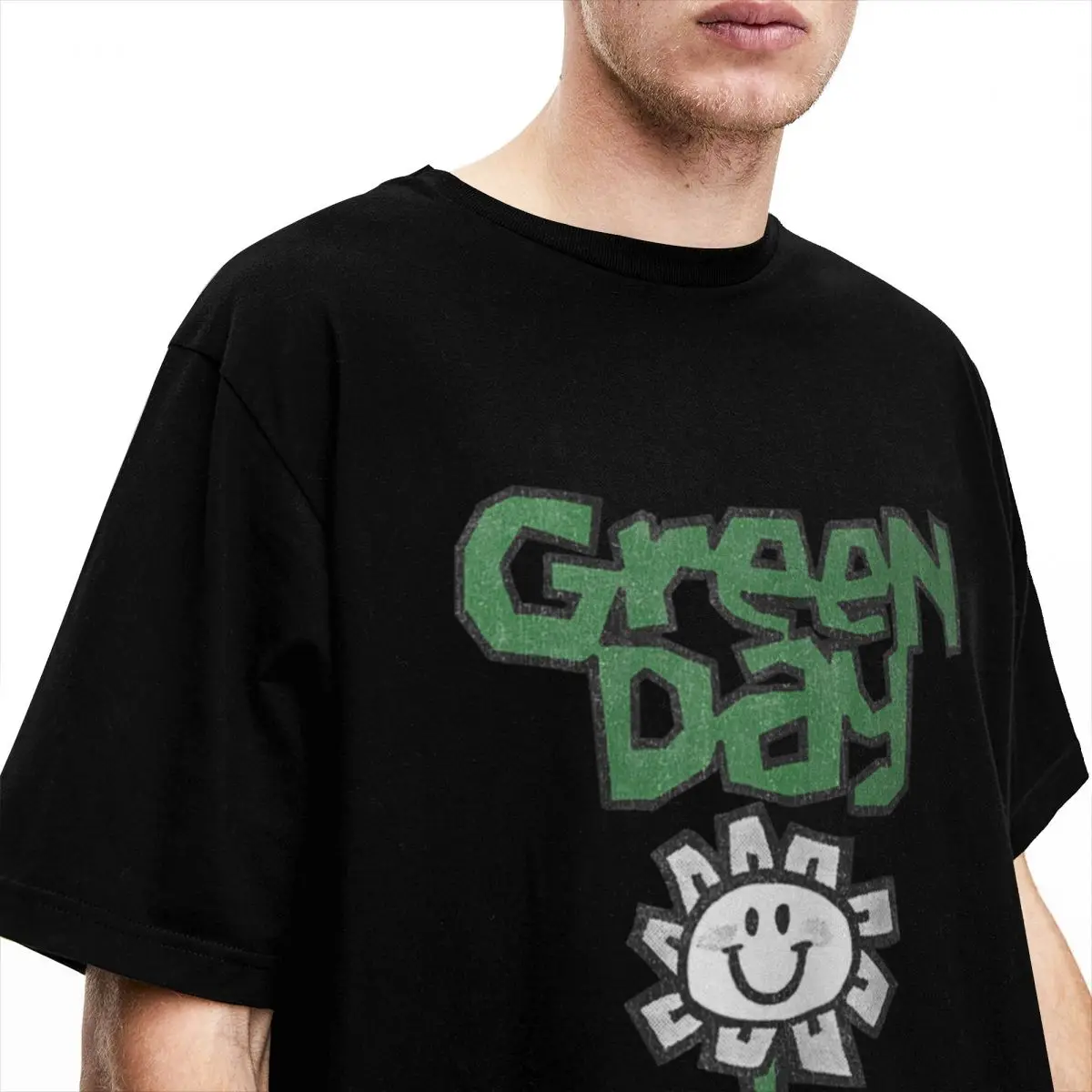 Green Days Flower Pot T-Shirts 100 Cotton Clothes Summer Vintage Short-Sleeve T-Shirt O Neck Hip Hop Casual Tshirt New Arrival