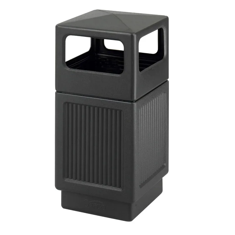 Safco Canmeleon Garbage Can for Indoor and Outdoor Use, Durable & Weather-Resistant Trash Repstacle, 38 Gallons, Black