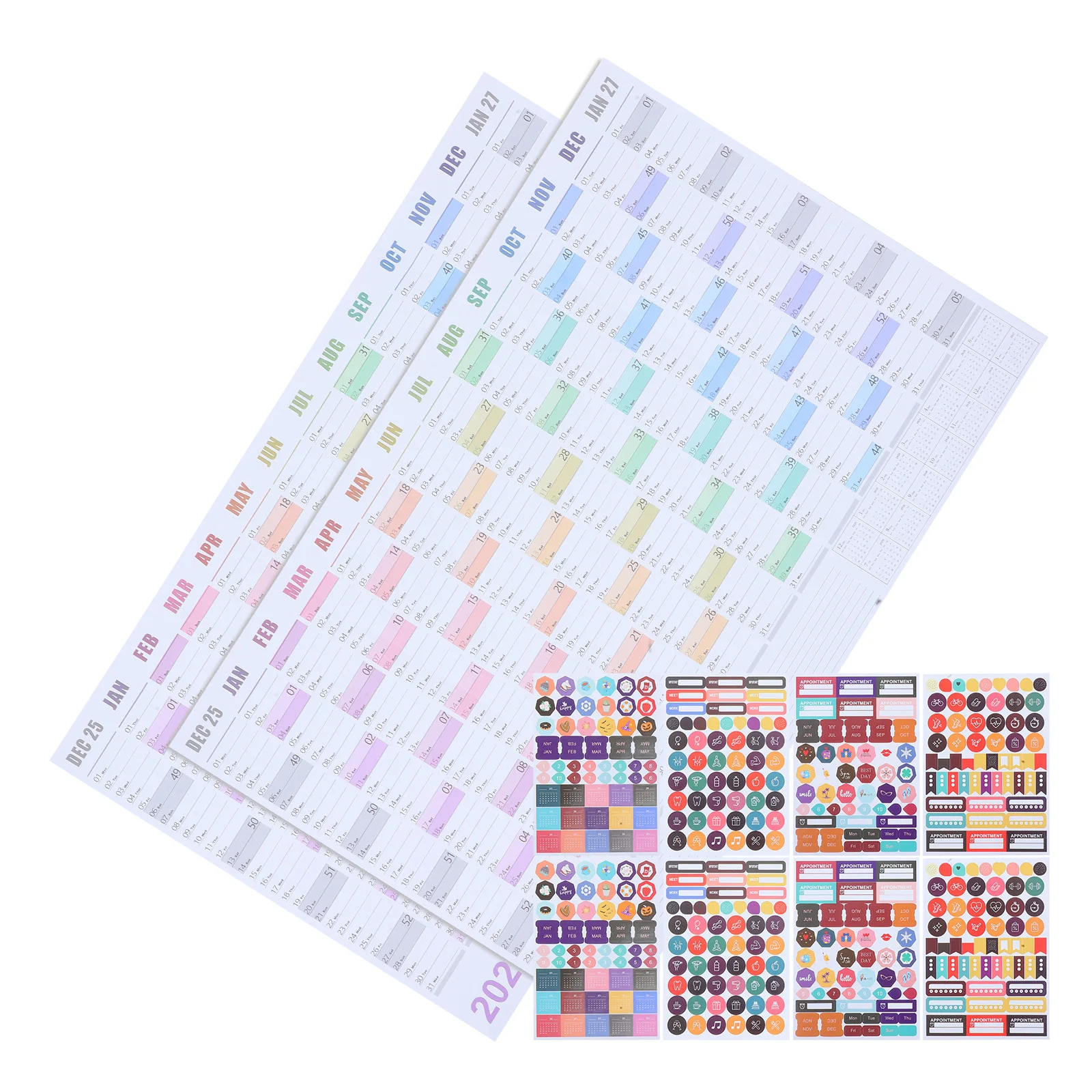 

2 комплекта, настенный календарь-планировщик на 2026 год, большой ежемесячный органайзер на английском год, записываемая поверхность, большой плакат для годового планирования для