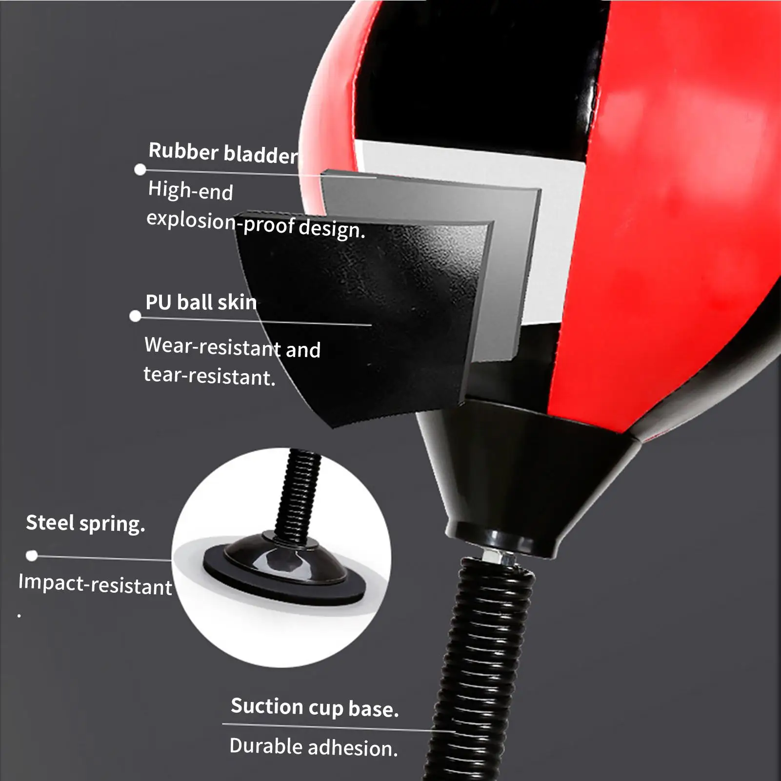 

Punching Bag For Desk Suction Cup Inflatable Speed Ball Stress Relief Punching Bag For Kids Teens Adults Office Employees