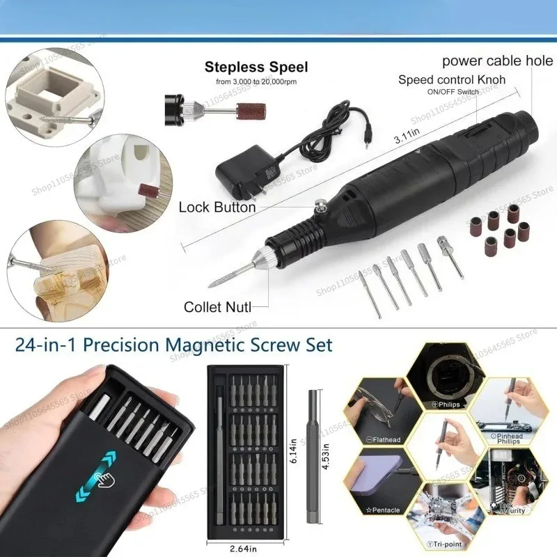 For 124pcs 3D Printing Accessories Tool with Tool Bag 3D Printer Modeling Basic Tool