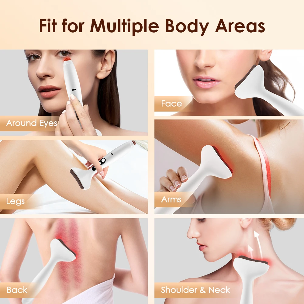 ビアンストーン温湿布アイマッサージャー 9 レベル加熱振動スクレーピングボード抗しわ首フェイスリフティングカシャマッサージツール