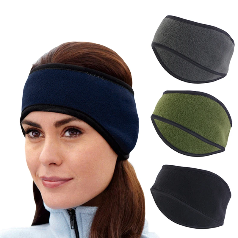 New Winter Fleece Ear Muffs Warmers Headband Outdoor Ski Sports Running Warm Winter Headband Hair Band Unisex Hair Accessories