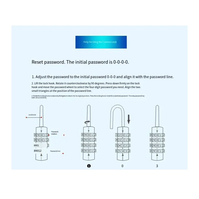 لـ S822 قفل مجمع عالي التحمل أقصى قدر من الأمان مضاد للسرقة مكون من ثلاث أرقام مدمج يدوم طويلاً
