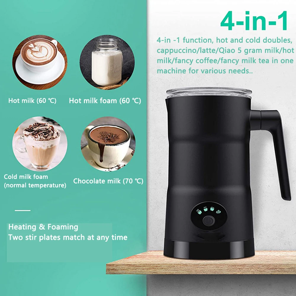 4 in 1 Automatic Milk Frother Maker Machine Electric 400W Non-stick Stainless Steel inner Hot / Cold for Coffee Milk 220V Foamer