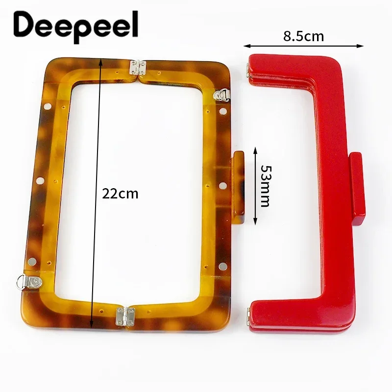 1Pc Deepeel 23cm Square Acrylic Handbag Handle Plastic Kiss Clasp DIY Sewing Brackets Bags Handles Purse Clip Frame Accessories