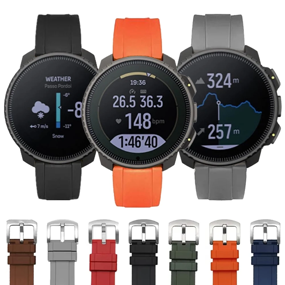 For SUUNTO 9 PEAK /5 PEAK PRO Straps for SUUNTO VERTICAL/RACE S/OCEAN/SUUNTO 3 SmartWatch Band Bracelet 22mm 20mm Silicone Strap
