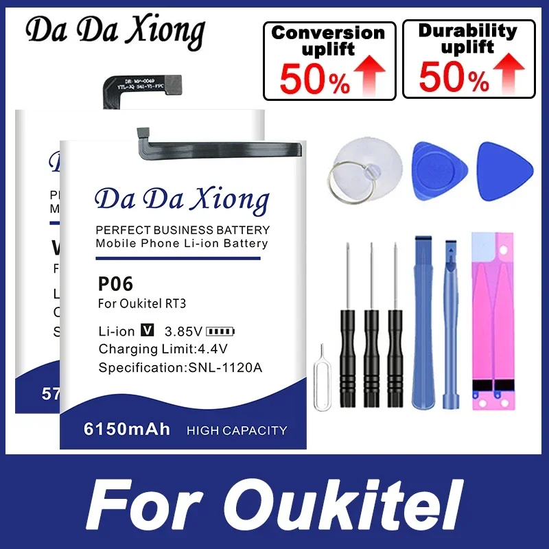 

WP2 WP13 WP15 WP19 WP5000 S705 S6509 P06 Battery For Oukitel K9 C32 S88 S89 S705 F150 RT3 B2021 WP2 WP15 WP19 WP5000 Pro + Tool