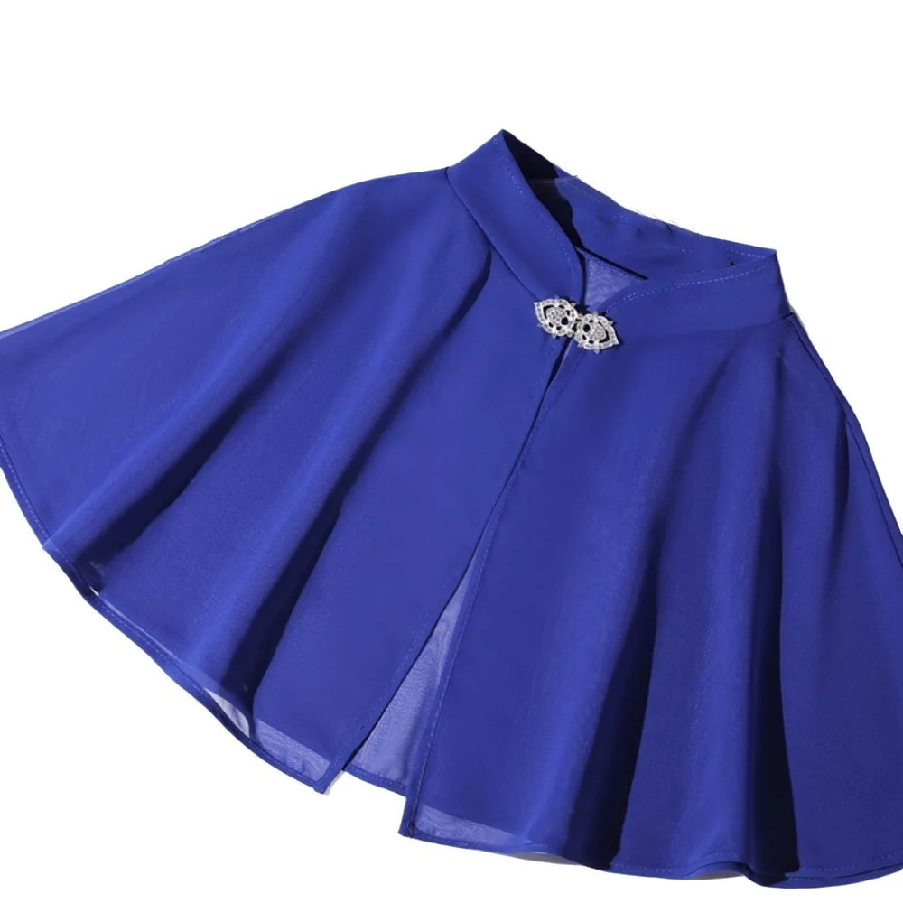 

Chiffon Bride Wedding Dress Shawl Solid Color Rhinestone Buckle Evening Dresses Scarves Transparent Sunscreen Cheongsam Cape