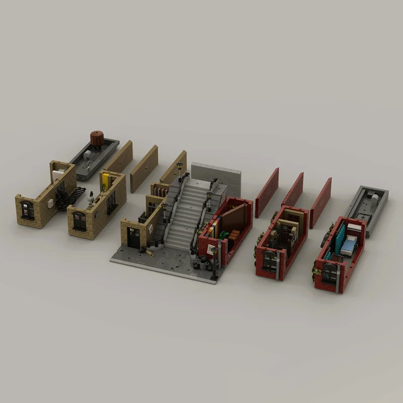 Popularny Model Filmowy Klocki Konstrukcyjne Modularne Słynna Scena - Schody Model Technologiczny Klocki Modularne Zestaw Świąteczny Zabawka DIY Prezent