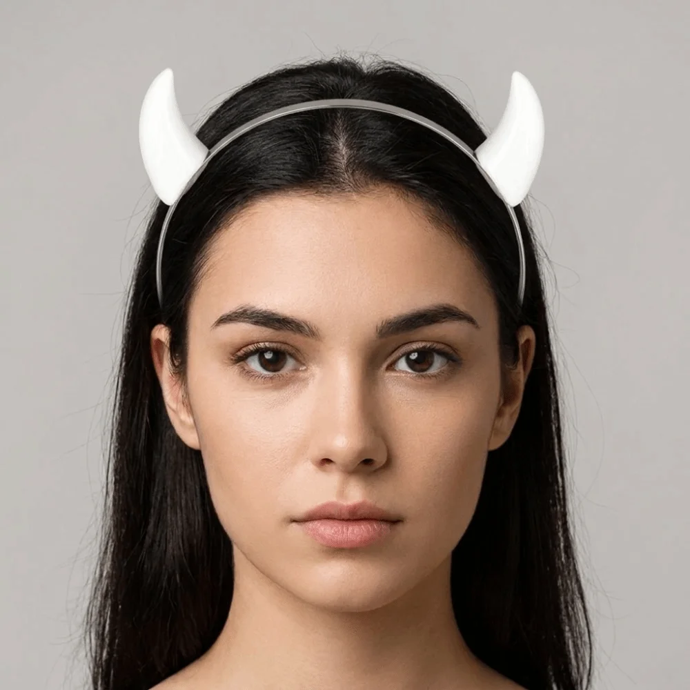 Animal Devil Horn Hairband Resin Non-slip Ox Horn Hair Clips Glossy Alligator-clip Anime Headband Music Festival