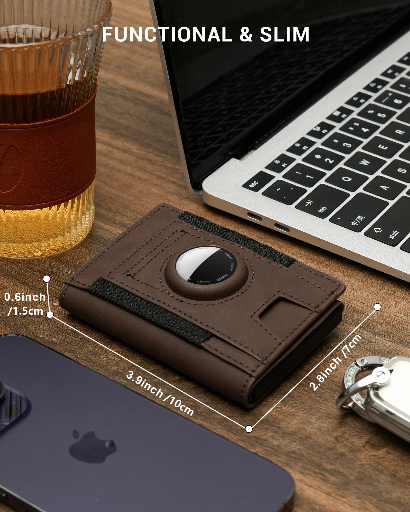 Rfid Blocking Wallet For Men Fashion Short Bifold Slim Pop Up Aluminum Credit Card Case Box With AirTag Holder ID Case Gift Box