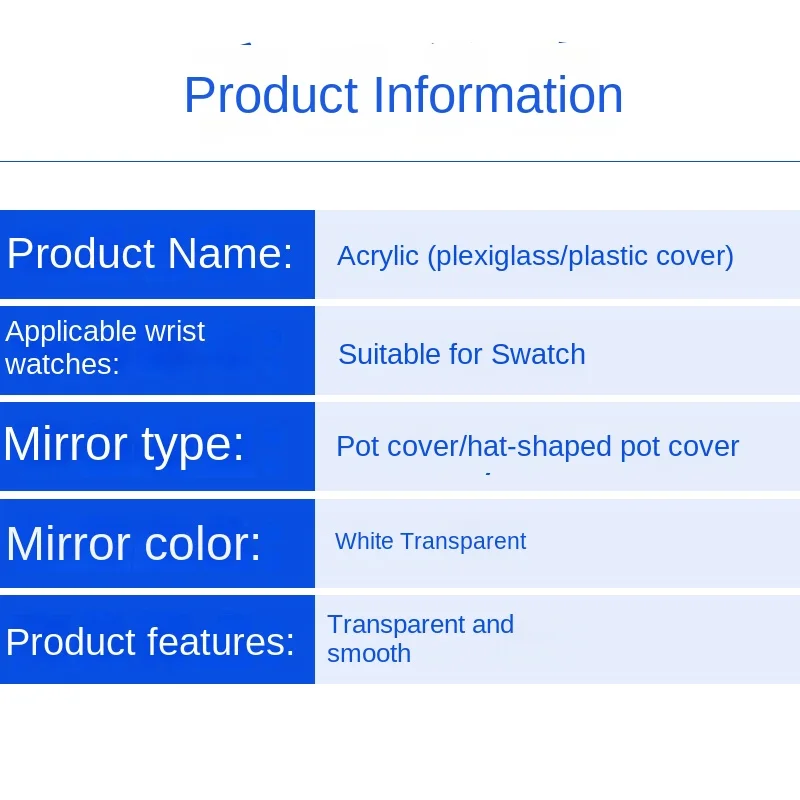 ل سواتش الزجاج الاكريليك البلاستيك مرآة قطر 19.6 مللي متر 29.2 مللي متر 34.6 مللي متر 37.9 مللي متر 41.5 مللي متر ساعة قبعة عضوية/غطاء قدر أجزاء زجاجية