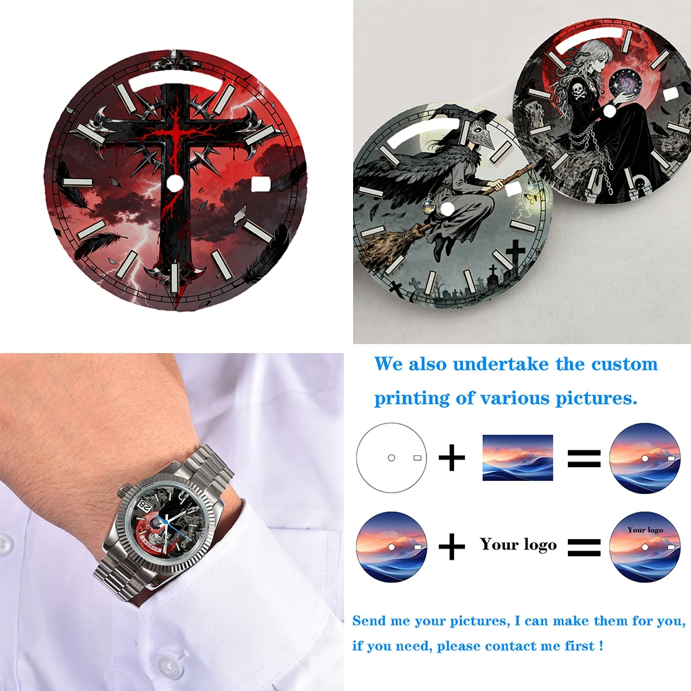 MIYOTA8285 dial 29mm/31mm Dial Day Creative Sunray Dial Suitable For 8285 Movement customized Watch Modification Accessories