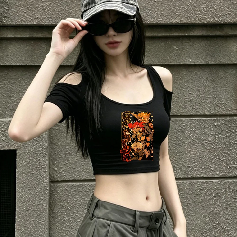 Gachiakuta cropped top teen gothic japanese cutecore tshirt meme harajuku 2000s