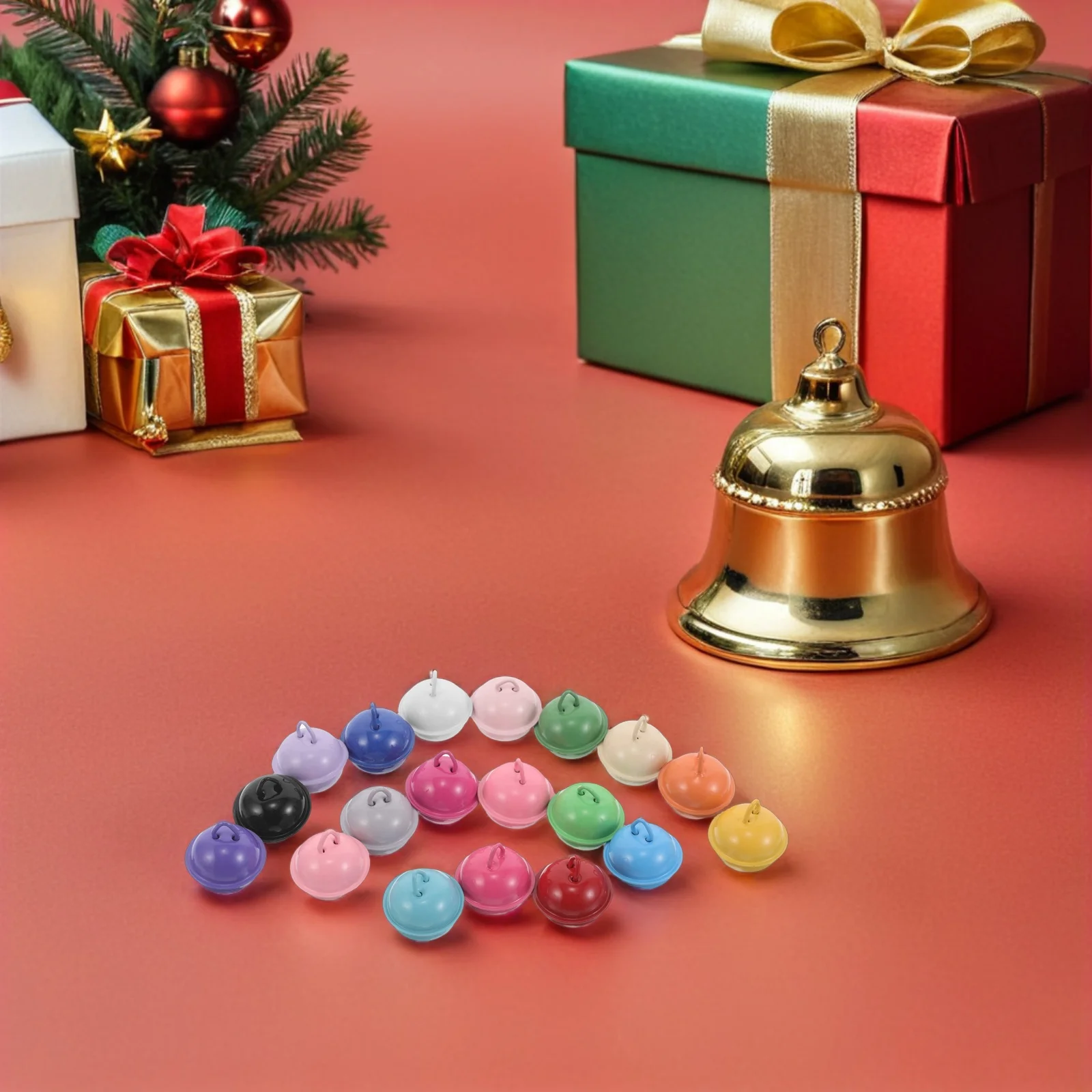 

80pcs Colorful Enamel Bells 22Mm Metal Jingle Bell Decorations For Pet Collar Christmas Tree Ornament Keychain Diy Craft Party