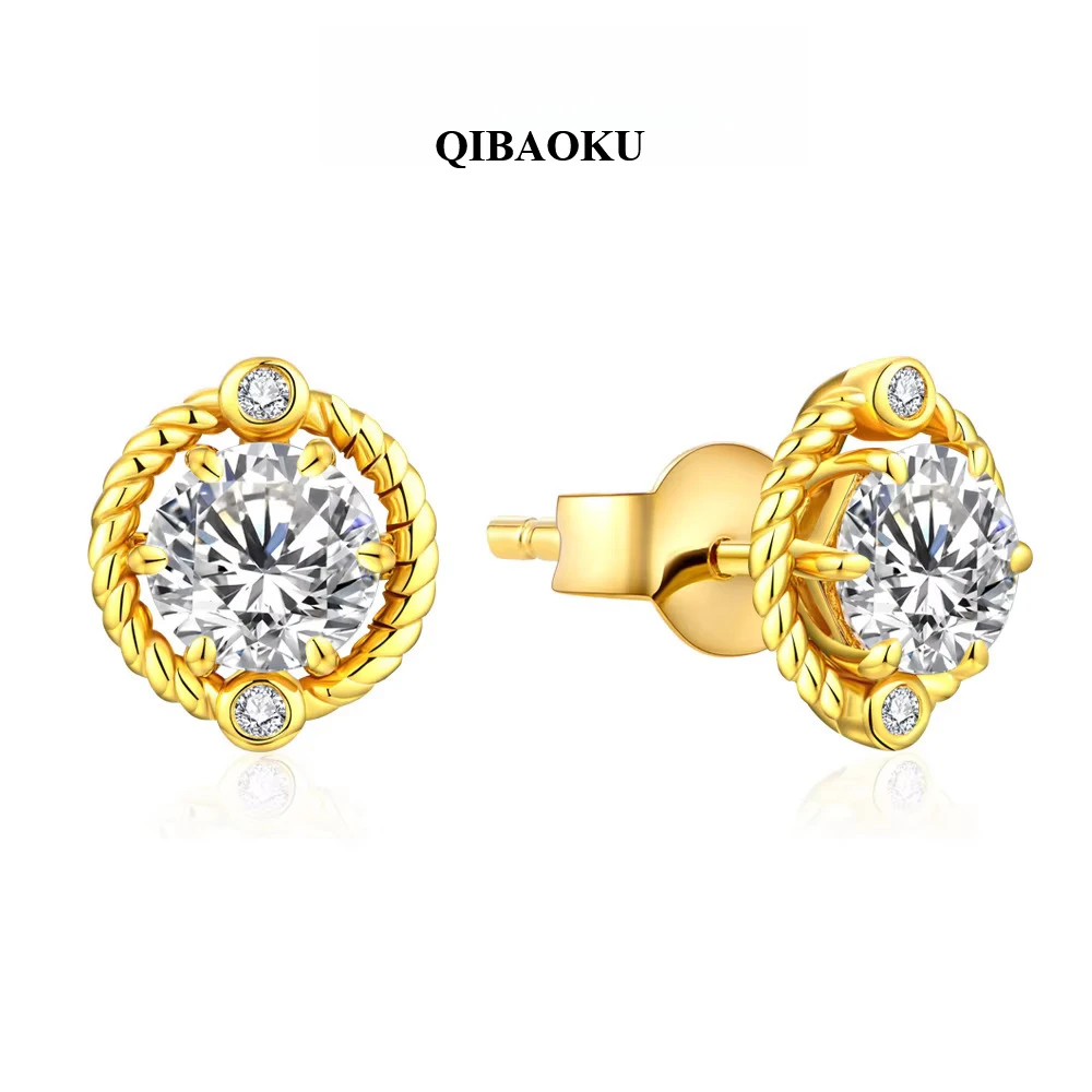 QIBAOKU D Color Moissanite Earrings Real S925 Sterling Silver Passed the Diamond Tester Earring for Women for Gilfts 2026
