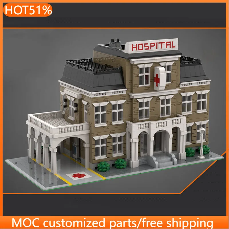 

3836 PCS Construction Hospital MOC Customize Modular Building Block Brick Design Educational Technology DIY Holiday Toy Gifts