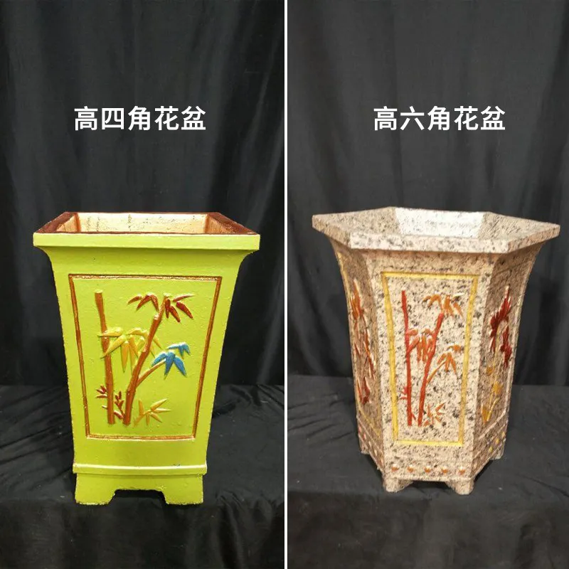 European-style components Thickened plastic-steel hexagonal cement flower pot mold Tall bonsai garden villa Roman column mold