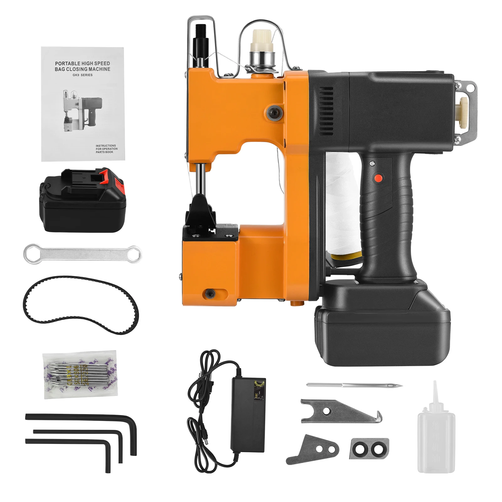 Image of Macchina da cucire per borse elettriche macchina da cucire per imballaggio industriale portatile a batteria al litio per borse in tessuto di tela di iuta cod004