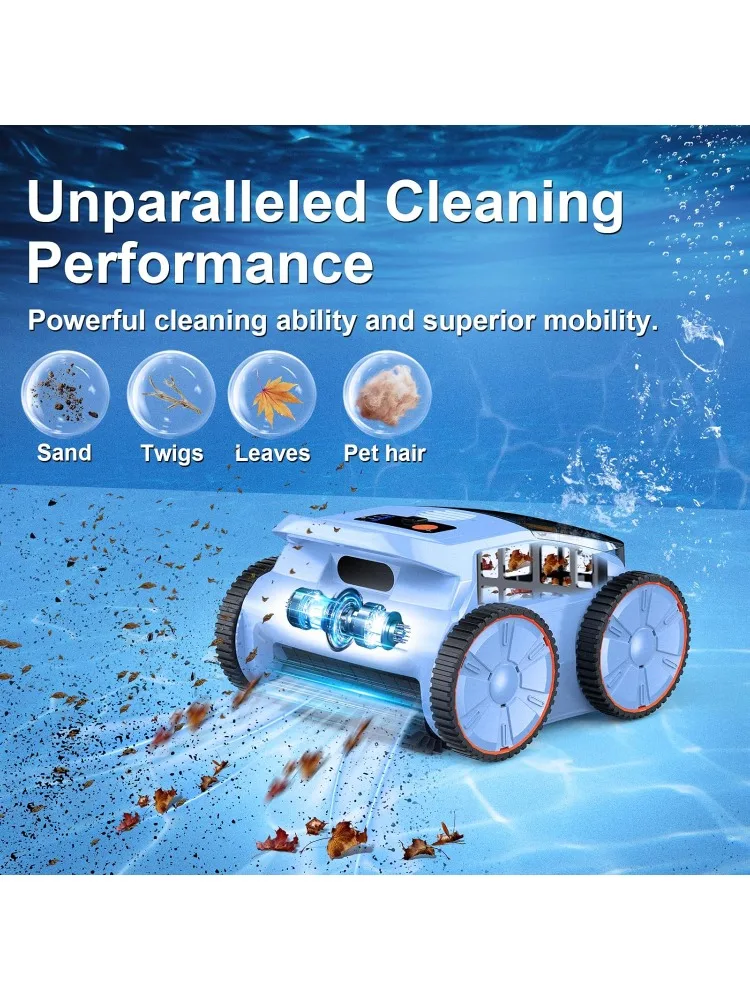 (2025 Neu) Roboter-Poolsauger, Roboter-Poolreiniger für Inground-Pools, Pool-Roboter mit intelligenter Navigation, Boden/Wand/Wasserleitung