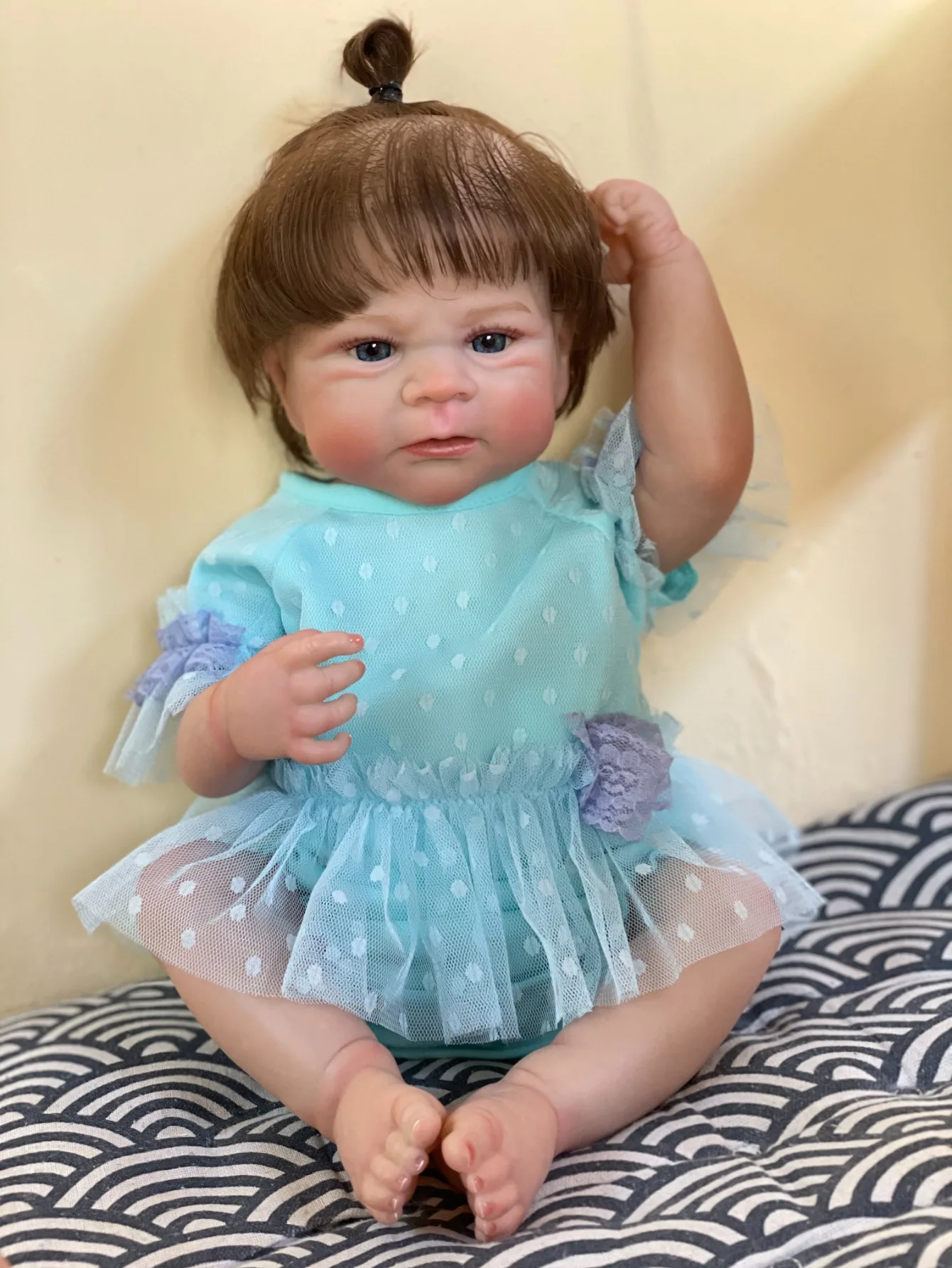 18 Inch Elijah Lifelike Bebe Reborn Girl Doll Full Body Soft Vinyl Newborn Baby Doll For Children Birthday Gifts