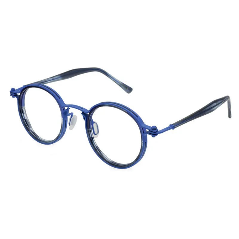 男性と女性のためのビンテージスタイルの眼鏡チタンと老眼鏡フレームラウンドレトロな光学デバイス高級ブランド