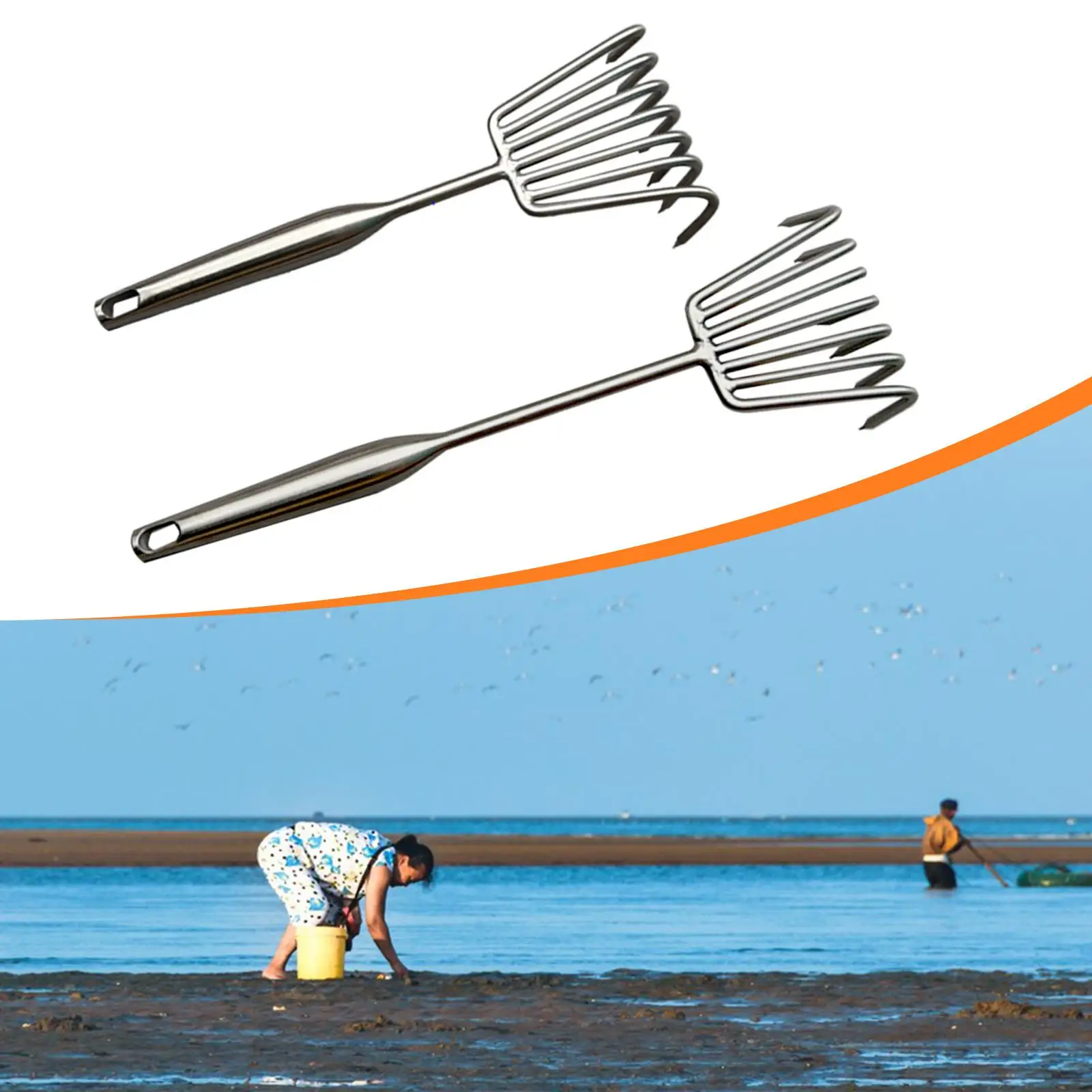 Claw Rake Compact Small Handheld Garden Rake for Planting Weed Removal Beach