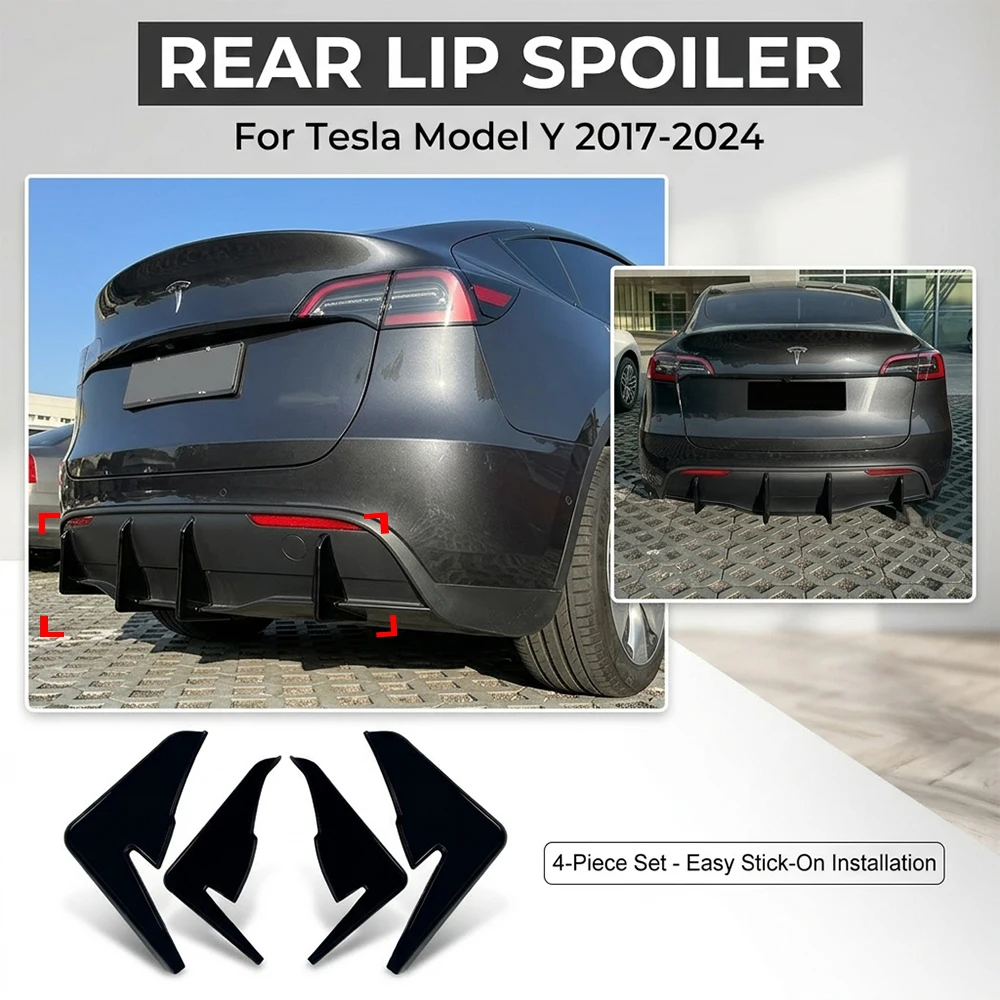 Pour Tesla Model Y 2017-2024 : Spoiler arrière, lèvre inférieure, kit carrosserie, modification extérieure ﻿