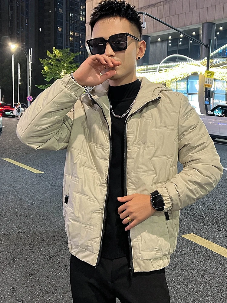 

Мужская утепленная хлопковая куртка на осень-зиму, модная теплая куртка с капюшоном, молодежная, с длинными рукавами, на молнии