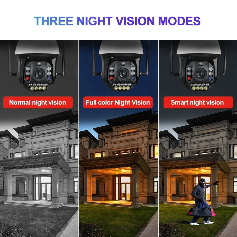 

30X Zoom Wireless WIFI Audio Video Surveillance IP Camera Audio Siren Alarm Color Night Security 4K 8MP Auto Tracking PTZ Camera