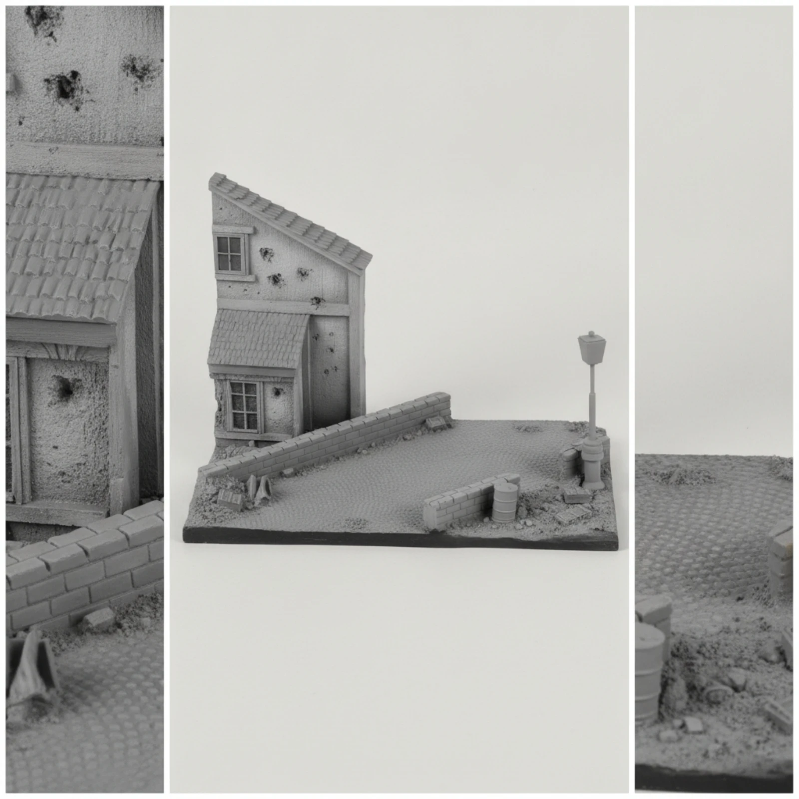 Model Display Base with Facade Miniature Scenery for Hobbyists, Tabletop Wargaming view 6
