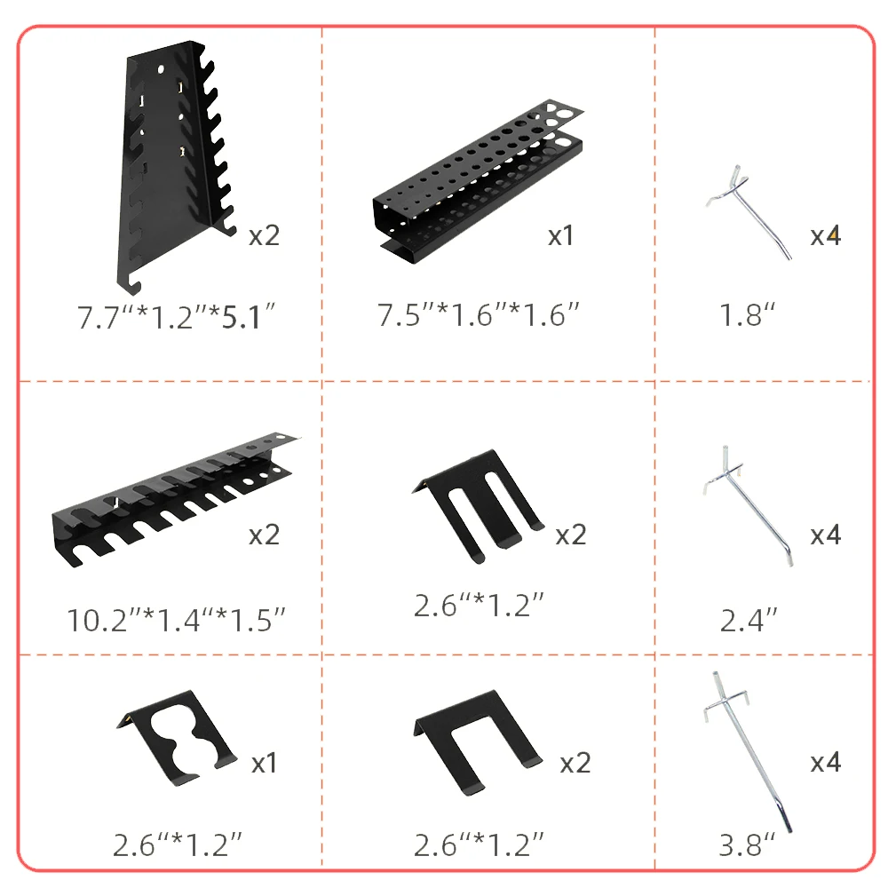 JZD Factory cheap 22 Pieces Metal Pegboard Hook Accessories