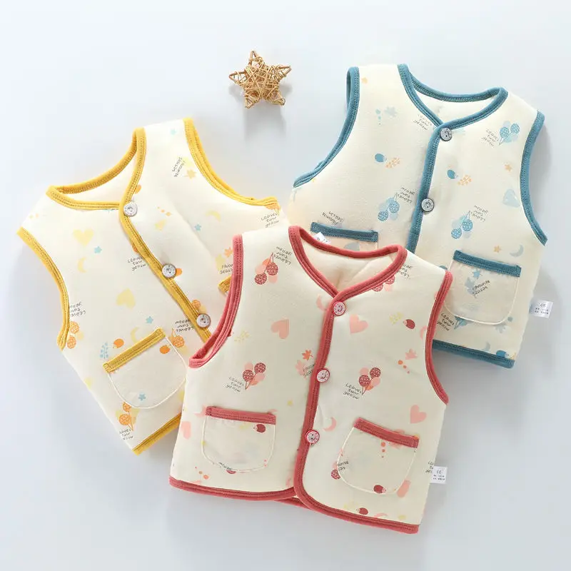 2025 Thickened Baby Outer  Vest Winter Children's Cute Cartroon Vest Girls' And Boys' Autumn Winter Comfortable Vest Coat LH174