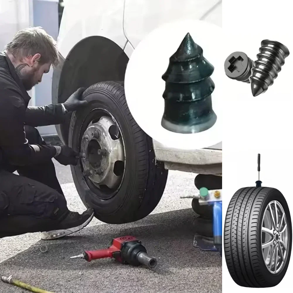 Puncture Repair Kit for Car Vacuum Tire Repair Screws, Quick Fix Self-Service Tire Repair Nails for Flat Tires With Screwdriver