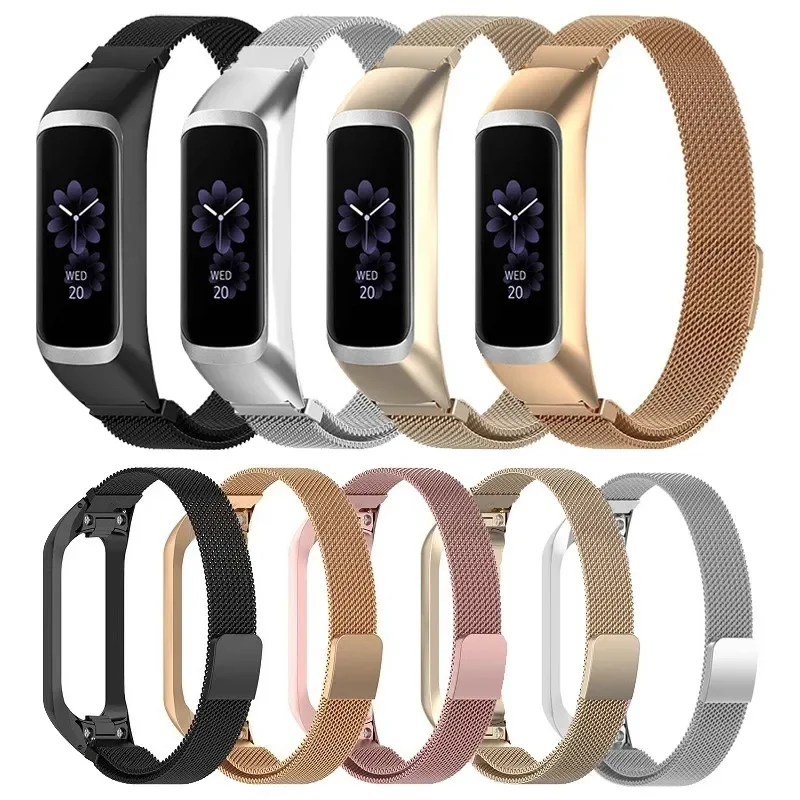 Correa in acciaio inossidabile per Samsung Galaxy Fit2 R220 cinturino in metallo con anello magnetico di ricambio per orologio da polso per Galaxy Fit 2