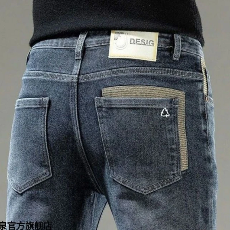 

New Fashion 2025 Men's Korean Stylish Elastic Micro Flared Straight Casual Pencil Pants Autumn Winter Luxury Jeans Trousers