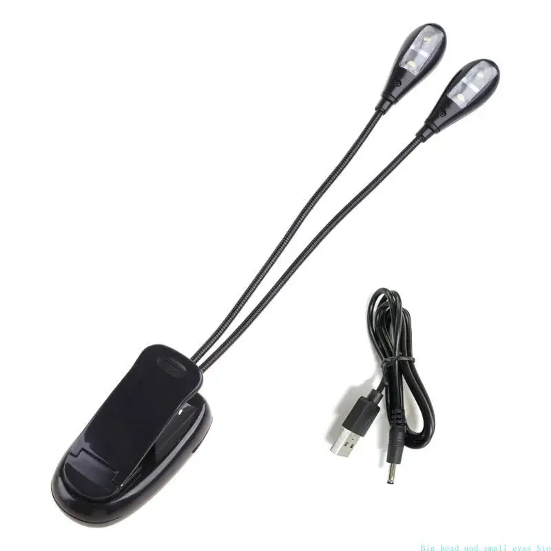 

LED Reading Lamp Flexible Book Music Lamp Reading Light Student Dormitory Light with Clip Power for Book Reading